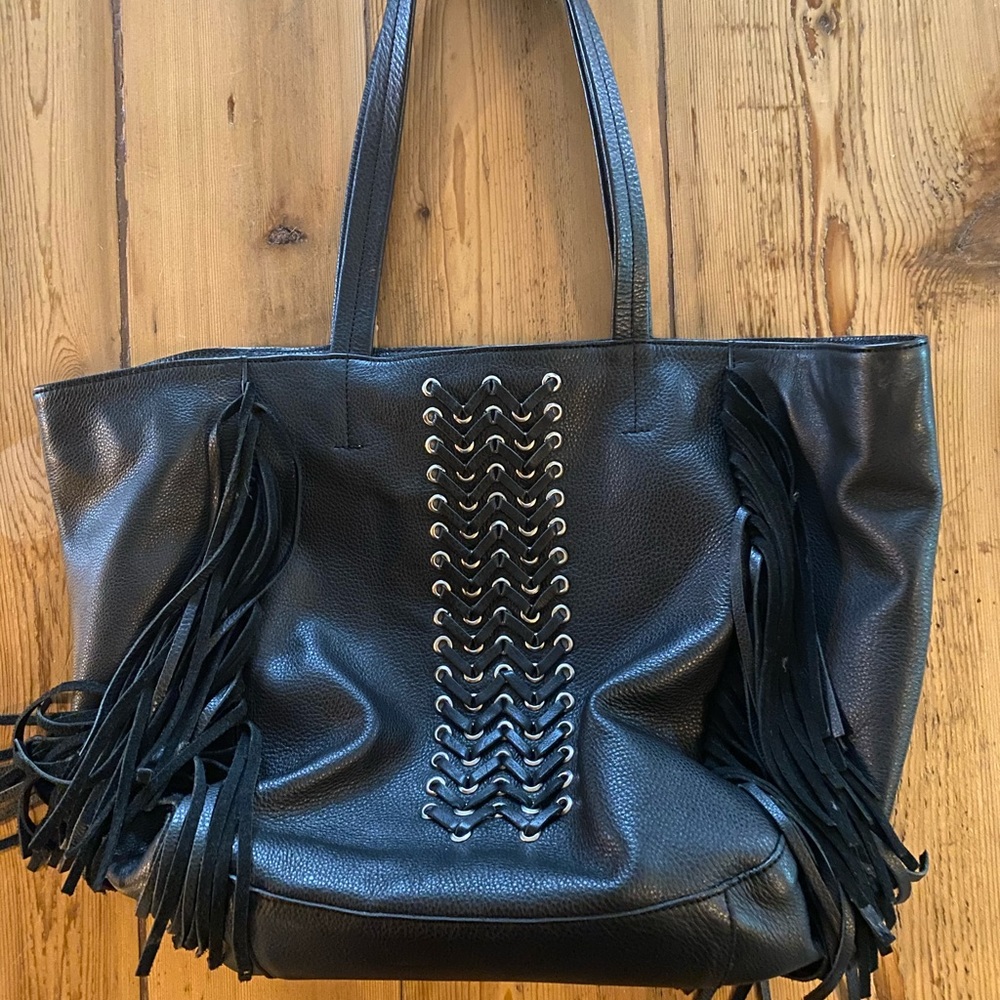 Prune leather shoulder bag
